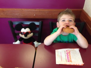 Asher 'earned' his treat after all his hard work during the 5K