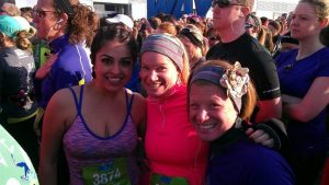 Mayela, Rina and Shari at the start line