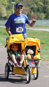 Taking it nice and slow with my race crew