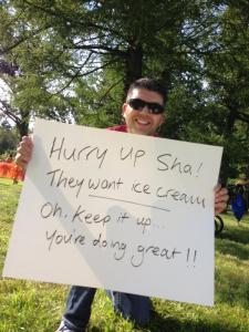 My first race as a spectator. Any encouragement is good right?