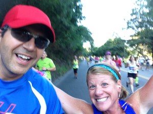 Running along Kelly Drive around mile 6 or 7