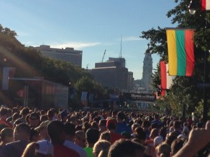 Looking towards the start line from Corral 8