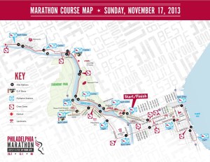 2013 Philadelphia Marathon Course Map