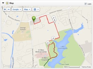 Course map - Core Creek Park, Langhorne, PA