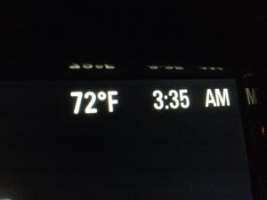 Bright and early again at EPCOT. Look at the temparature!!!