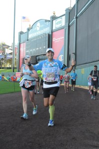 Running the outfield of Champions Stadium