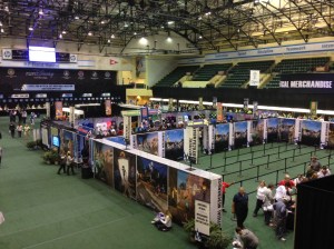 Some merchandise in packet pickup area. Not too crowded on this side.