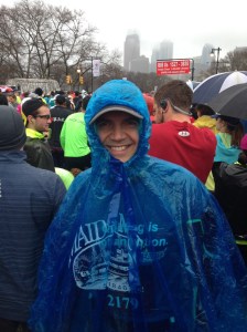 Not my usual pre-race attire. There is always a first time.