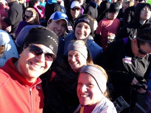 Waiting in our corral for the start