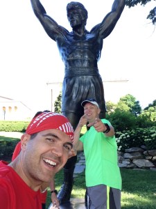Representing the Mickey Milers at the Rocky statue