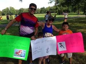 Sharing our signs with our favorite runner