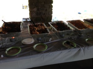 Post race food was provided. We ate well.