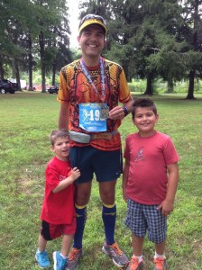 Kids didn't even mind sweaty hugs. They were excited to see me after all.