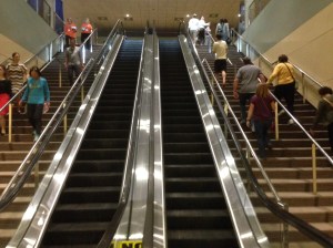 Heading out of the expo - the escalator wasn't working... a perfect stair workout before the marathon!!!
