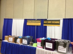 A dedicated shirt exchange area