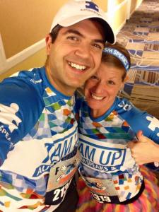 Waiting for our running party to join us in the hotel