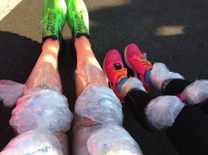 Sharing a romantic moment with my wife after the race