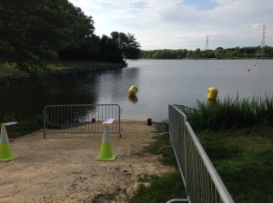 The exit of the swim