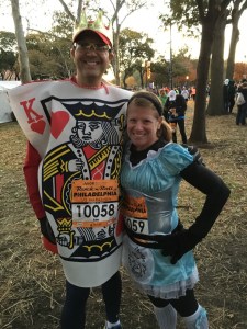 Our costume choice - Alice in Wonderland and the King of Hearts