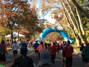 Seeing the 'Rocker' towards the last 5K of the course.