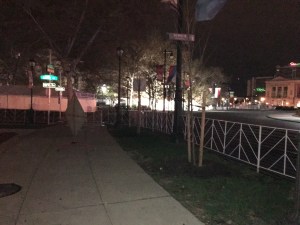 Barricades surrounded the race perimeter.