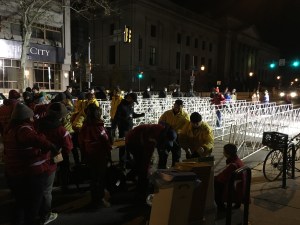 Everyone was checked. Certain articles like opened bottles were not permitted inside.