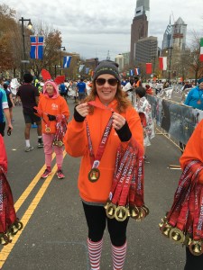 This is the lady I chose to get my medal from. I was happy to see her.