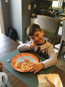 Mickey Mouse waffles. A family Thanksgiving tradition in our house.