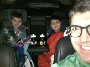 See...they're in the back. This is outside a Dunkin' Donuts at 5am. #roadtrip