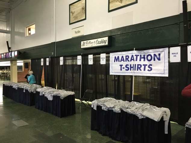 Men's and women's cut t-shirts were provided