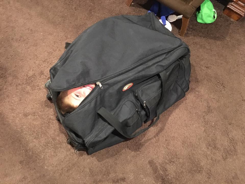 My 6 year old's attempt at packing a suitcase.