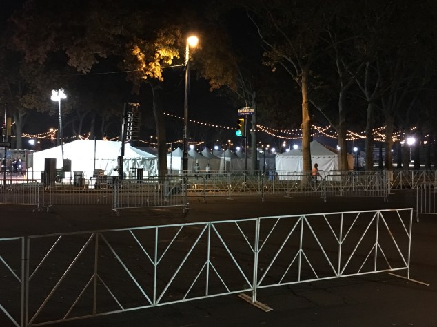 Security barriers were up around a large perimeter