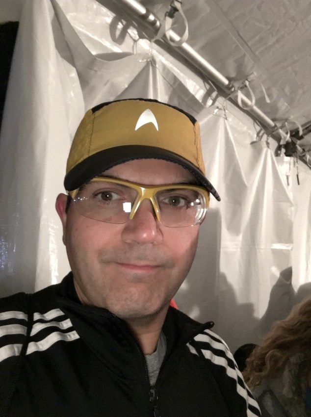 Warm race tent. Awesome.